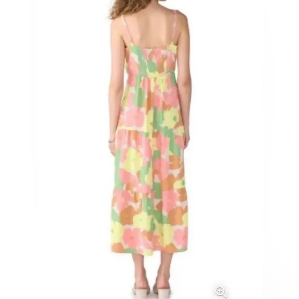 Sanctuary Orange and Pink Spaghetti Strap Midi Sundress